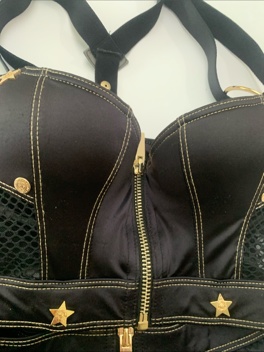Honey Birdette Black & Gold Strappy Lingerie Set - Picture 4 of 6